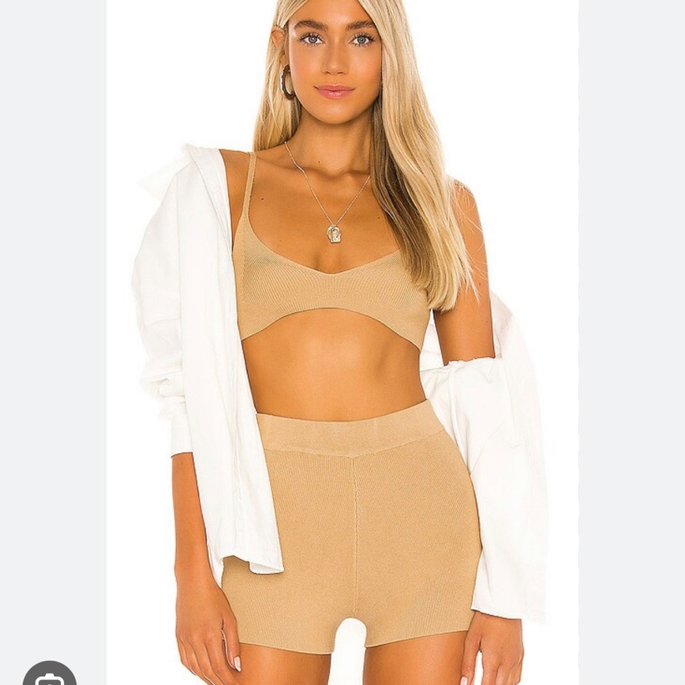 One Grey Day lounge shorts & bralette set